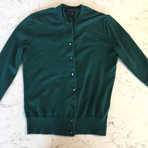 Dark Green J Crew Cardigan